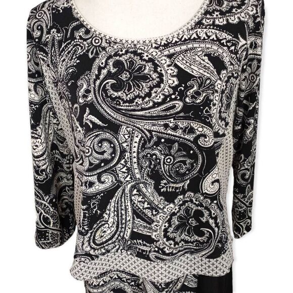 STYLE & CO. BLACK & WHITE TUNIC SZ.M EUC - Picture 2 of 7